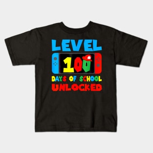 Level 100 Days Of School Unlocked Boys 100th Day Of School Kids T-Shirt
